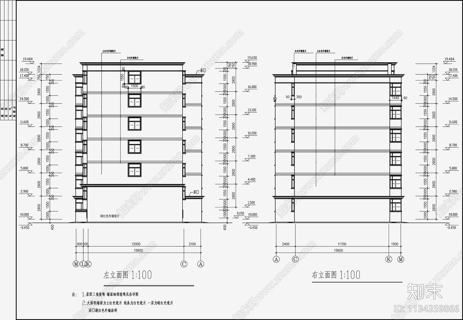 住宅区建筑设计cad施工图下载【ID:1134359866】