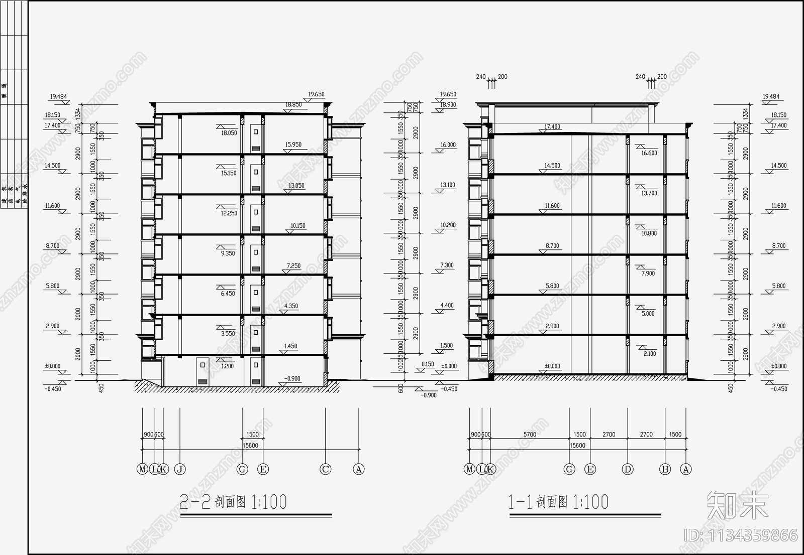 住宅区建筑设计cad施工图下载【ID:1134359866】