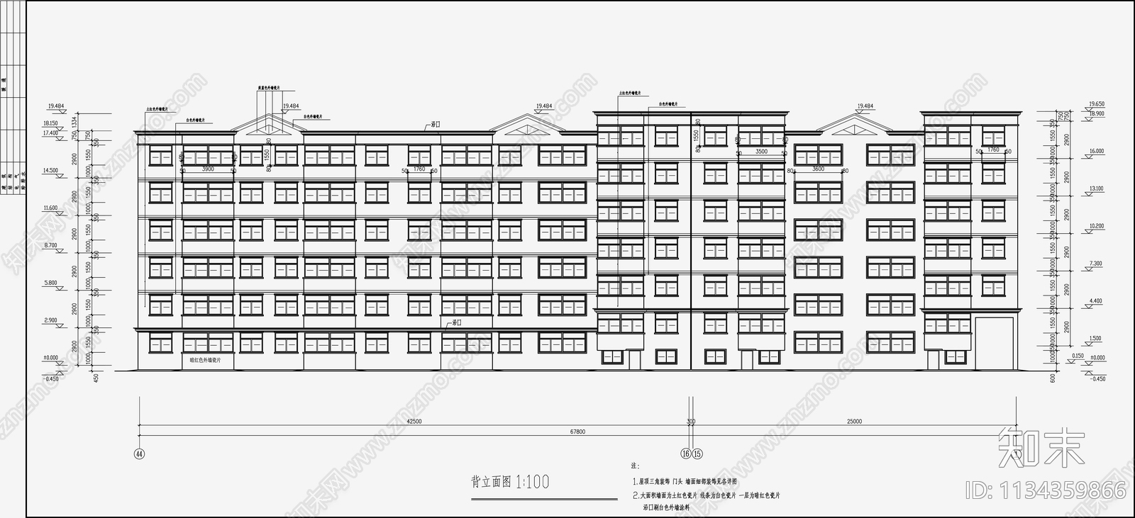 住宅区建筑设计cad施工图下载【ID:1134359866】