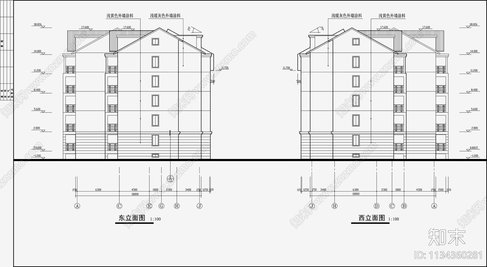 住宅区建筑设计cad施工图下载【ID:1134360281】