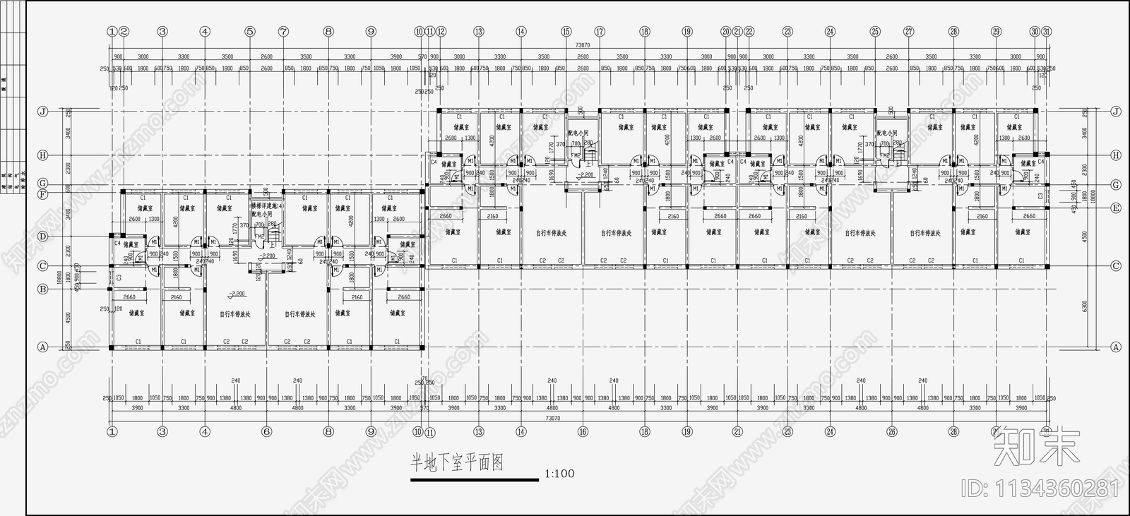 住宅区建筑设计cad施工图下载【ID:1134360281】