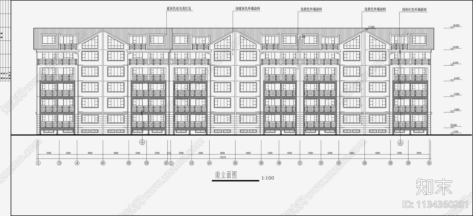 住宅区建筑设计cad施工图下载【ID:1134360281】