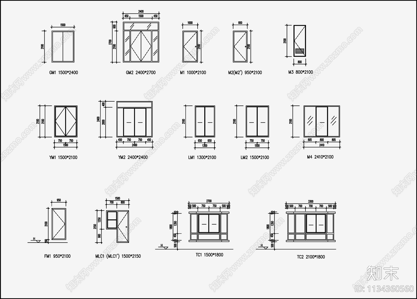 住宅区建筑设计cad施工图下载【ID:1134360560】