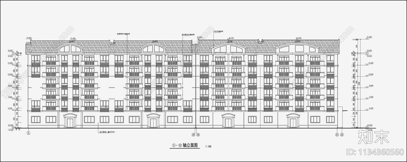 住宅区建筑设计cad施工图下载【ID:1134360560】