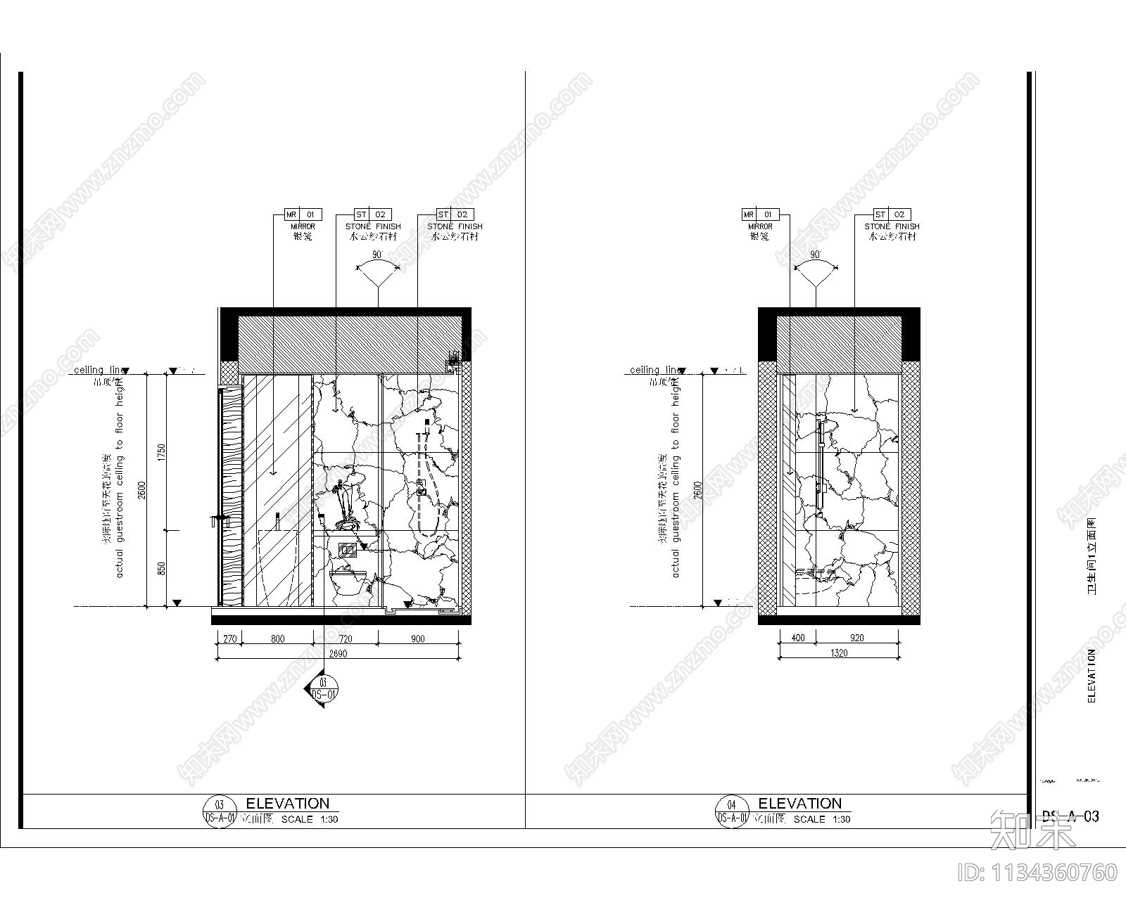 各类卫生间cad施工图下载【ID:1134360760】