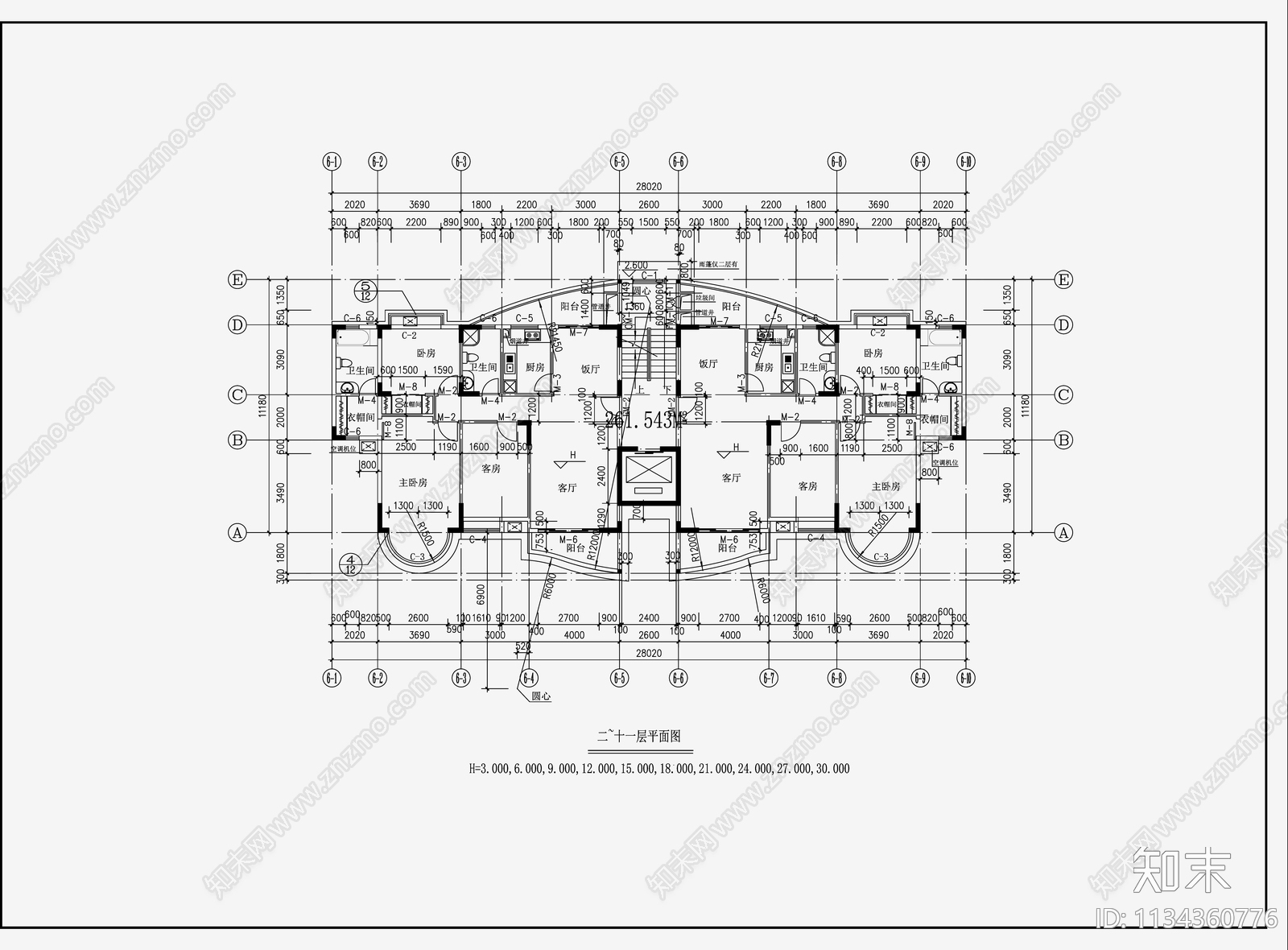 住宅区建筑设计cad施工图下载【ID:1134360776】