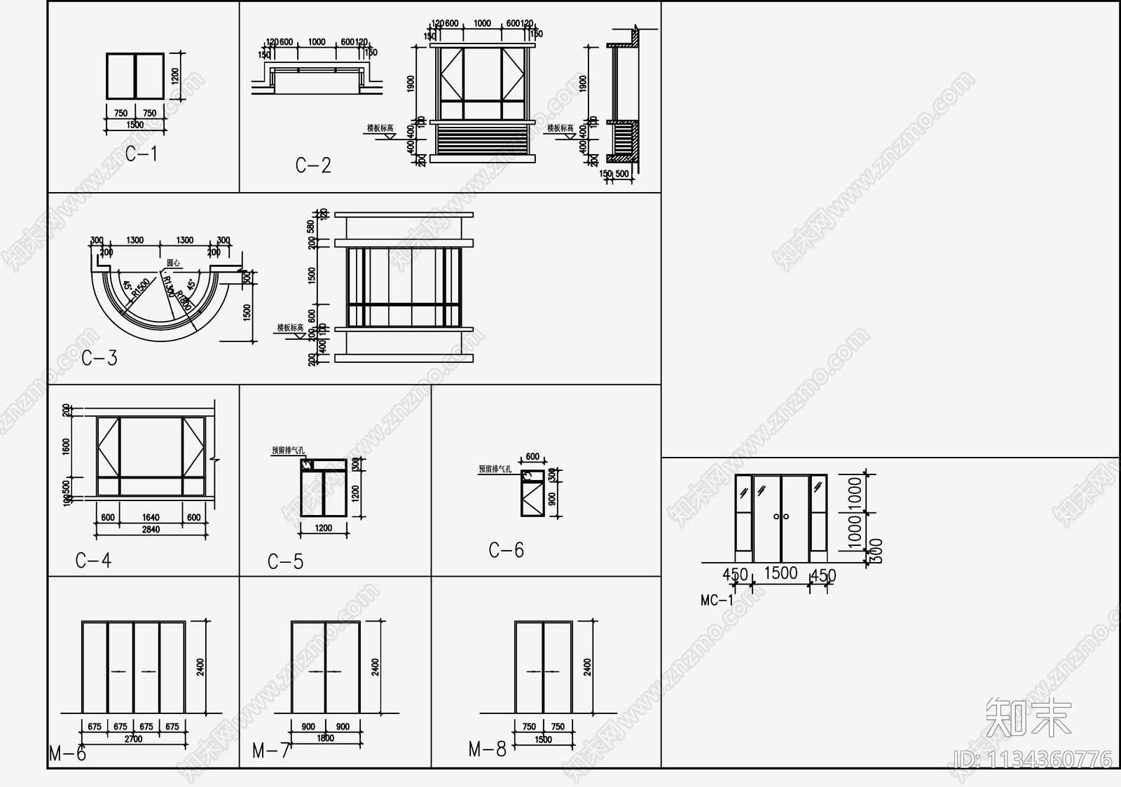 住宅区建筑设计cad施工图下载【ID:1134360776】