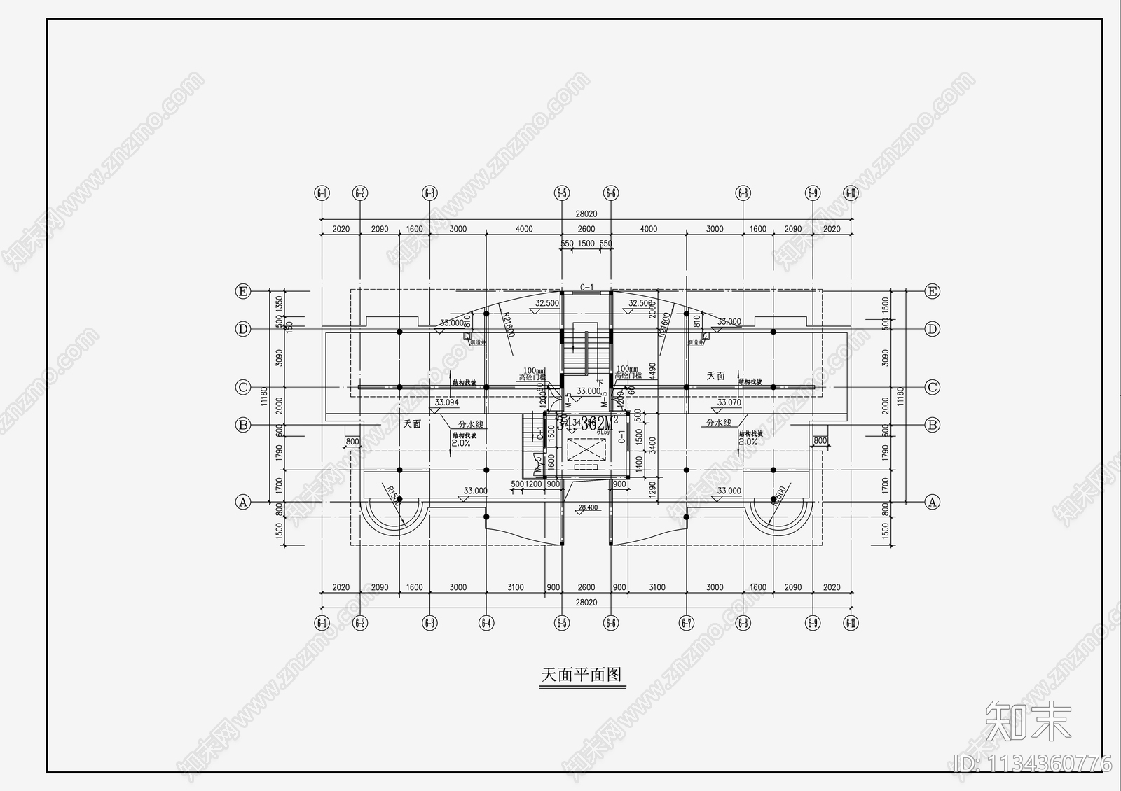 住宅区建筑设计cad施工图下载【ID:1134360776】