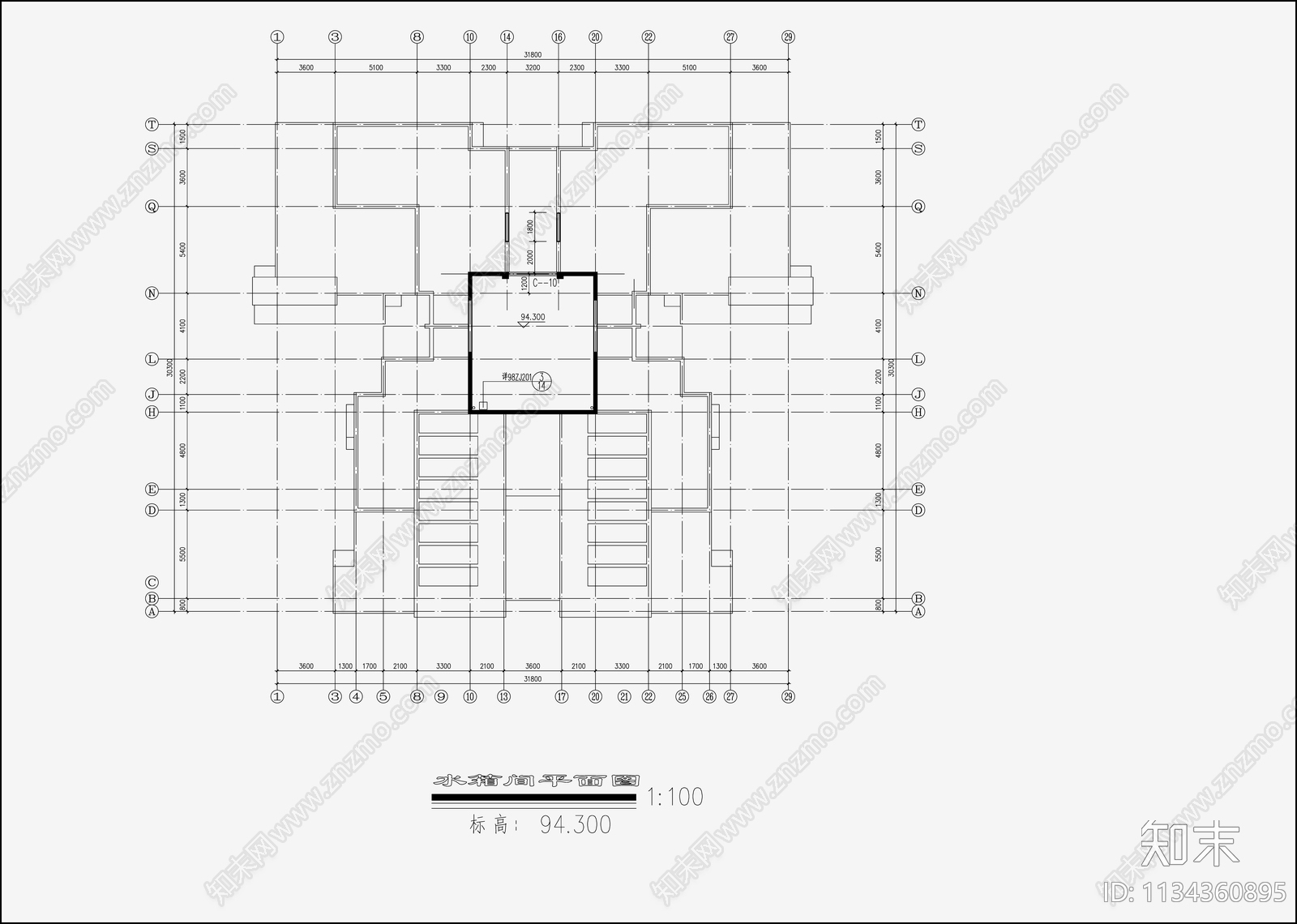 住宅区建筑设计cad施工图下载【ID:1134360895】