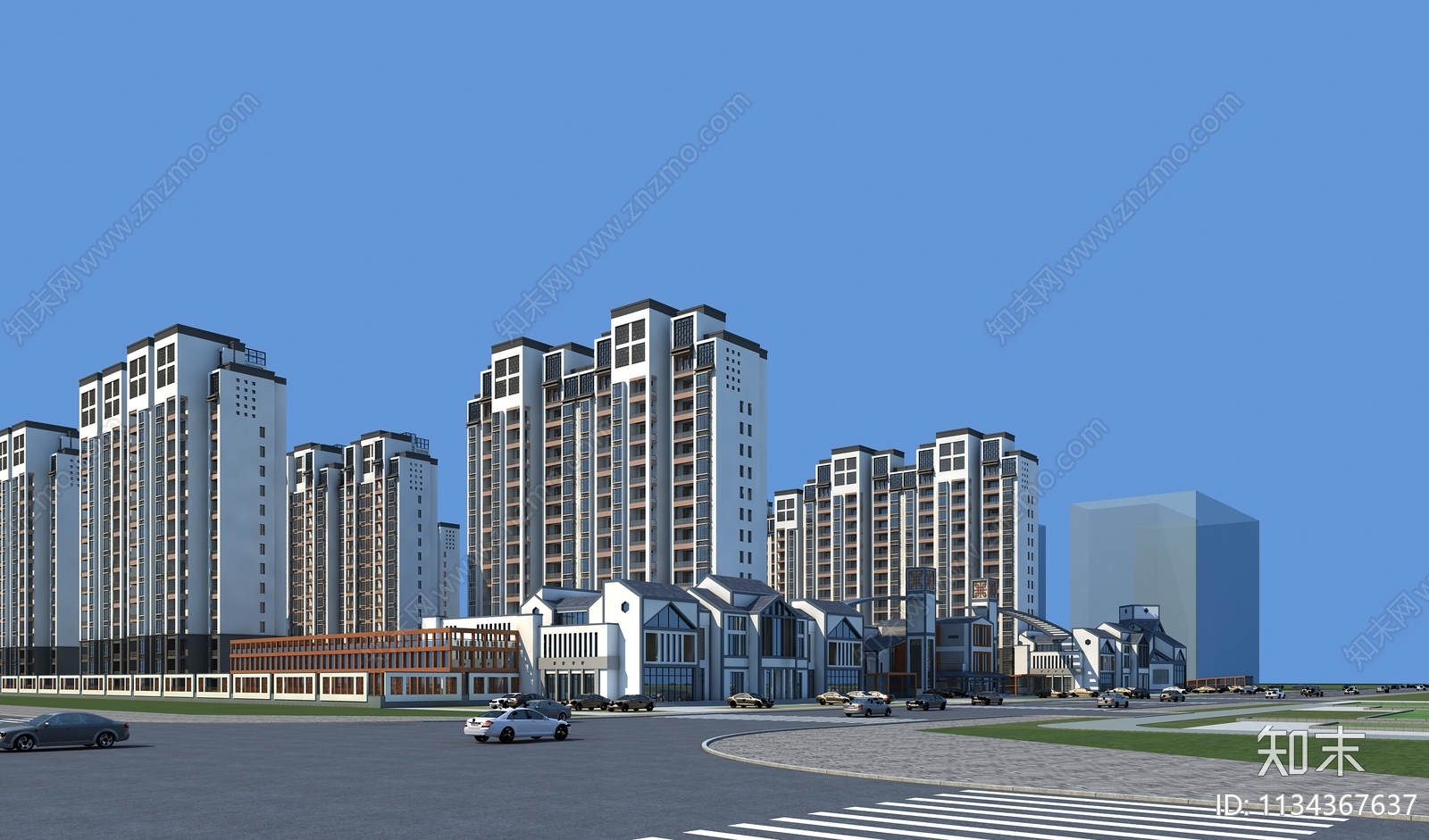 新中式住宅3D模型下载【ID:1134367637】