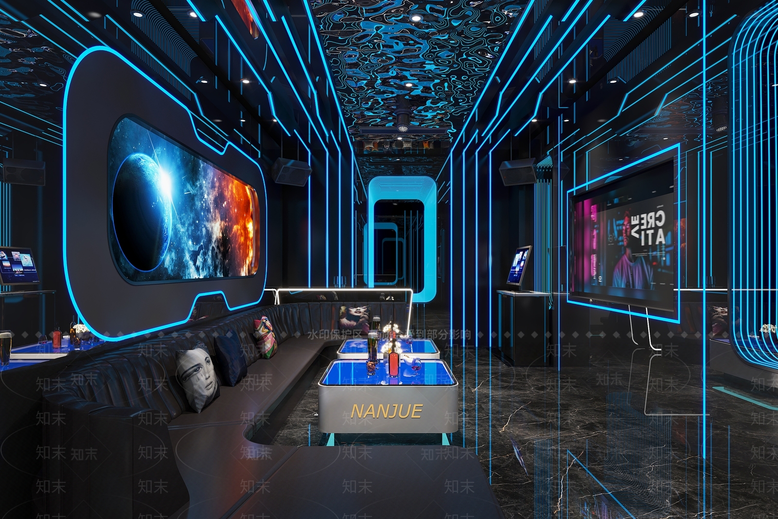 现代科技感KTV3D模型下载【ID:1134371597】