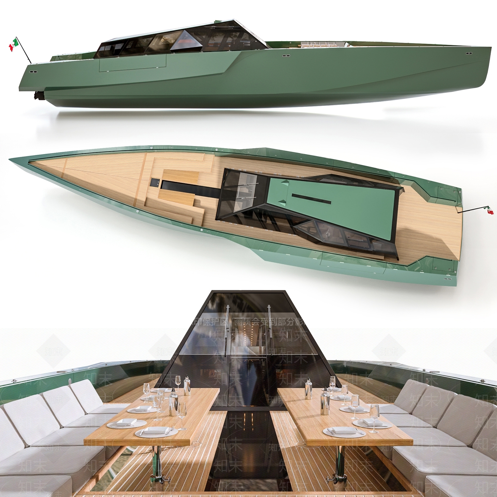 现代豪华游艇快艇3D模型下载【ID:1134371715】
