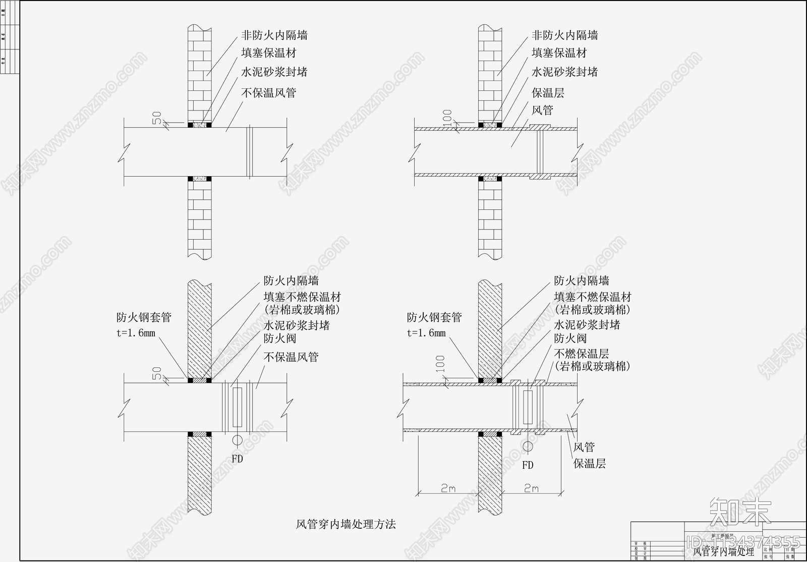 风管穿楼板屋面和墙的大样图施工图下载【ID:1134374355】