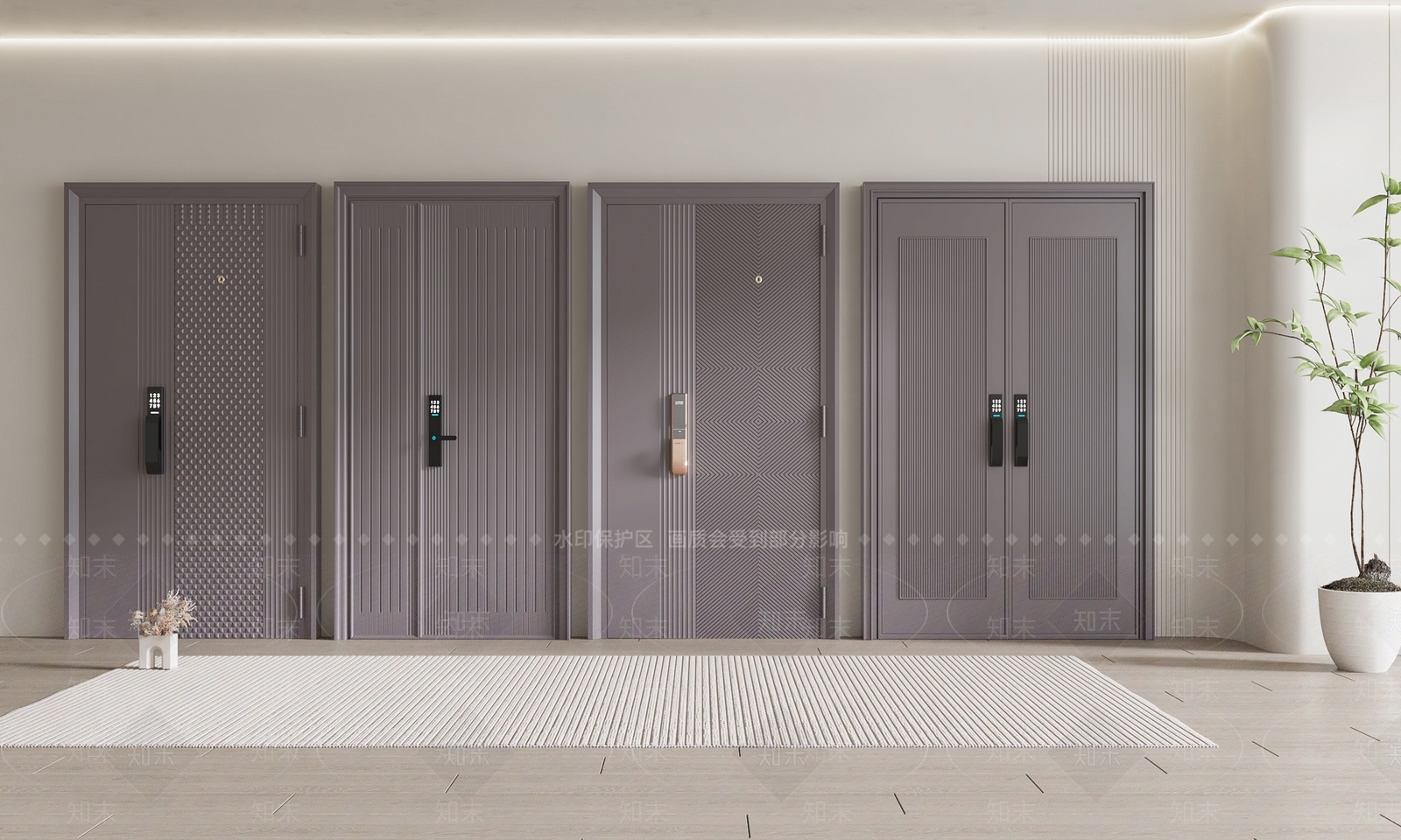 现代入户双开门3D模型下载【ID:1134374757】