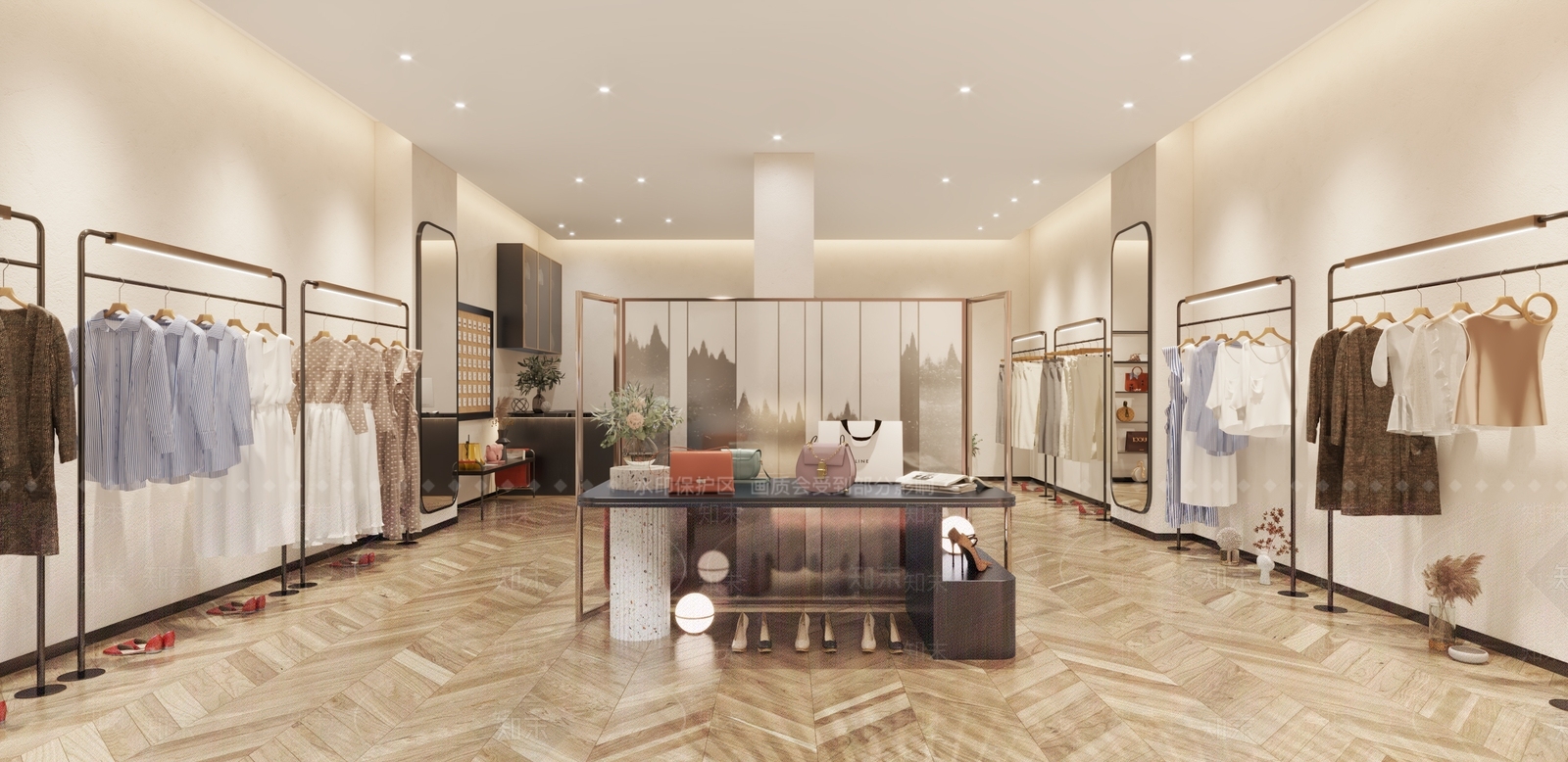 现代服装店3D模型下载【ID:1134378235】