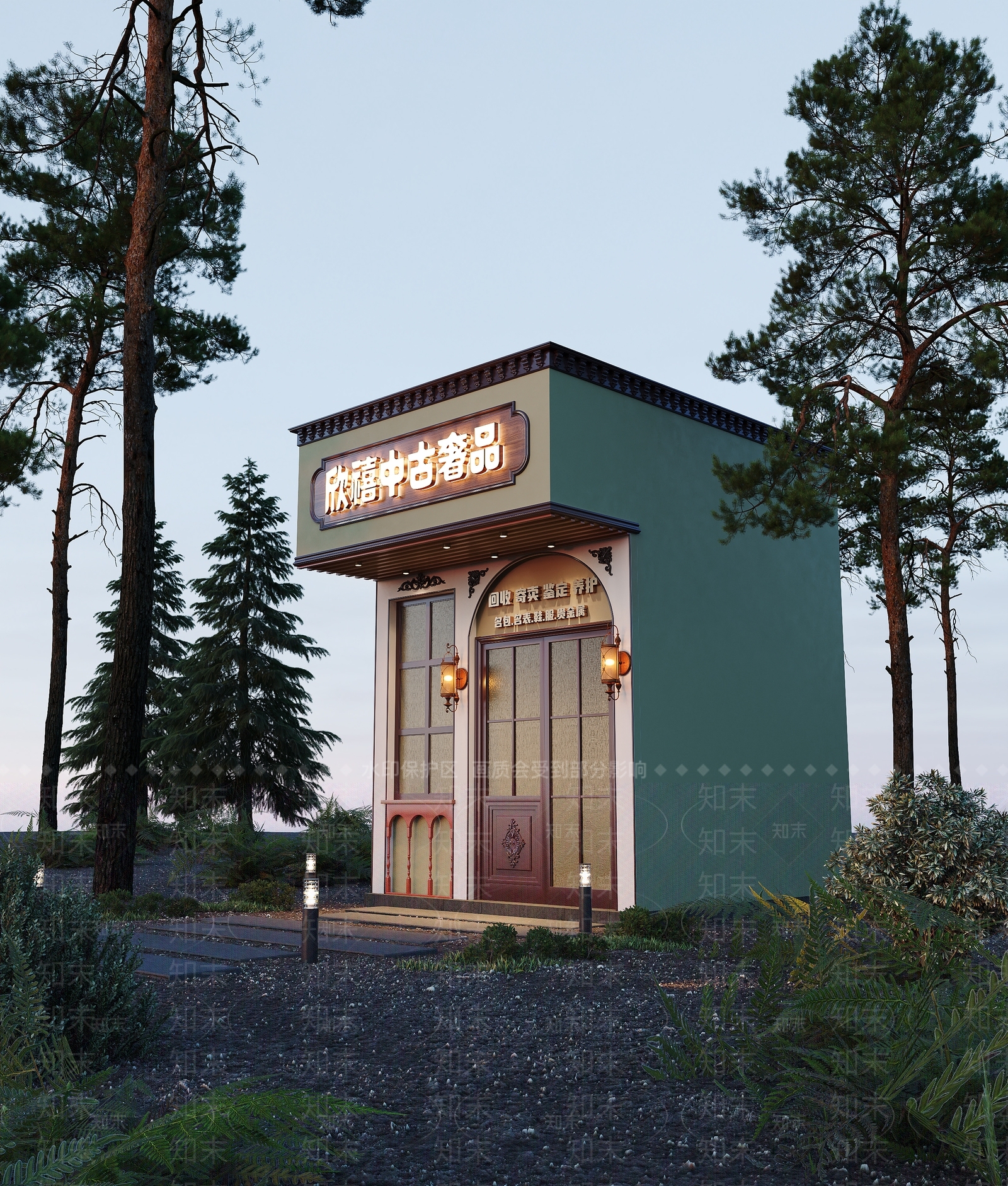 现代奢品中古鞋包店铺3D模型下载【ID:1134378784】