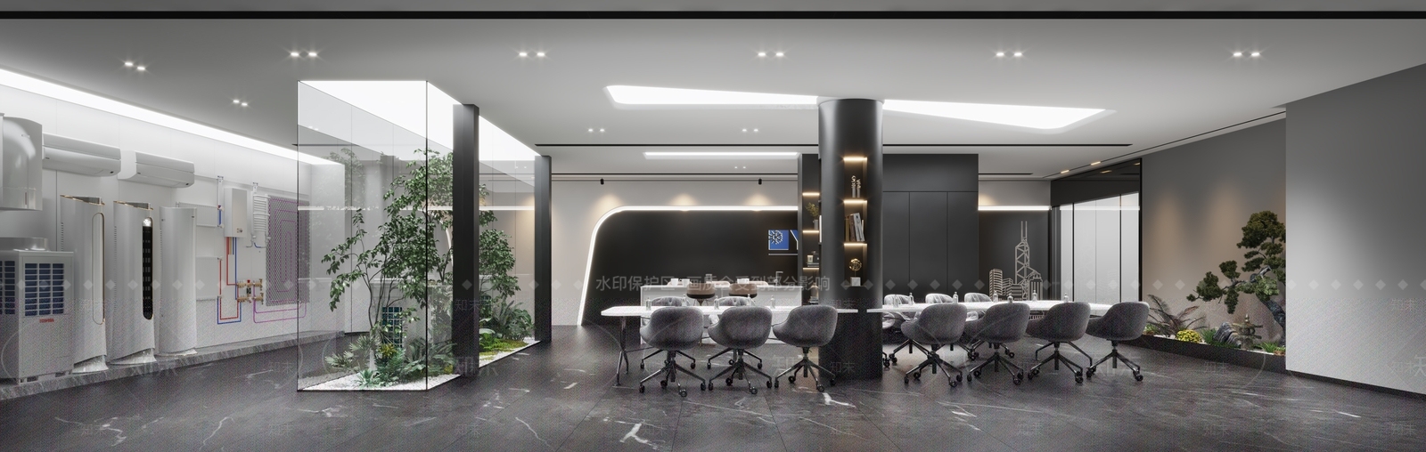 现代空调展厅3D模型下载【ID:1134379103】