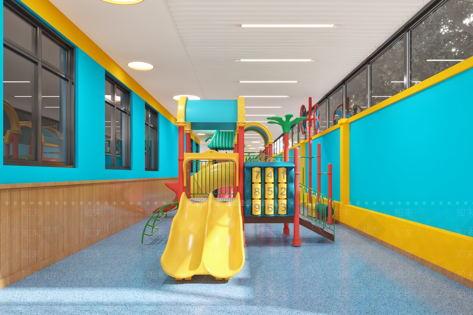 现代幼儿园娱乐区3D模型下载【ID:1134380171】
