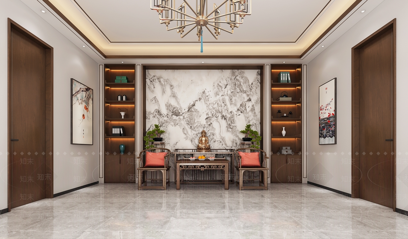 新中式家居餐厅3D模型下载【ID:1221714693】