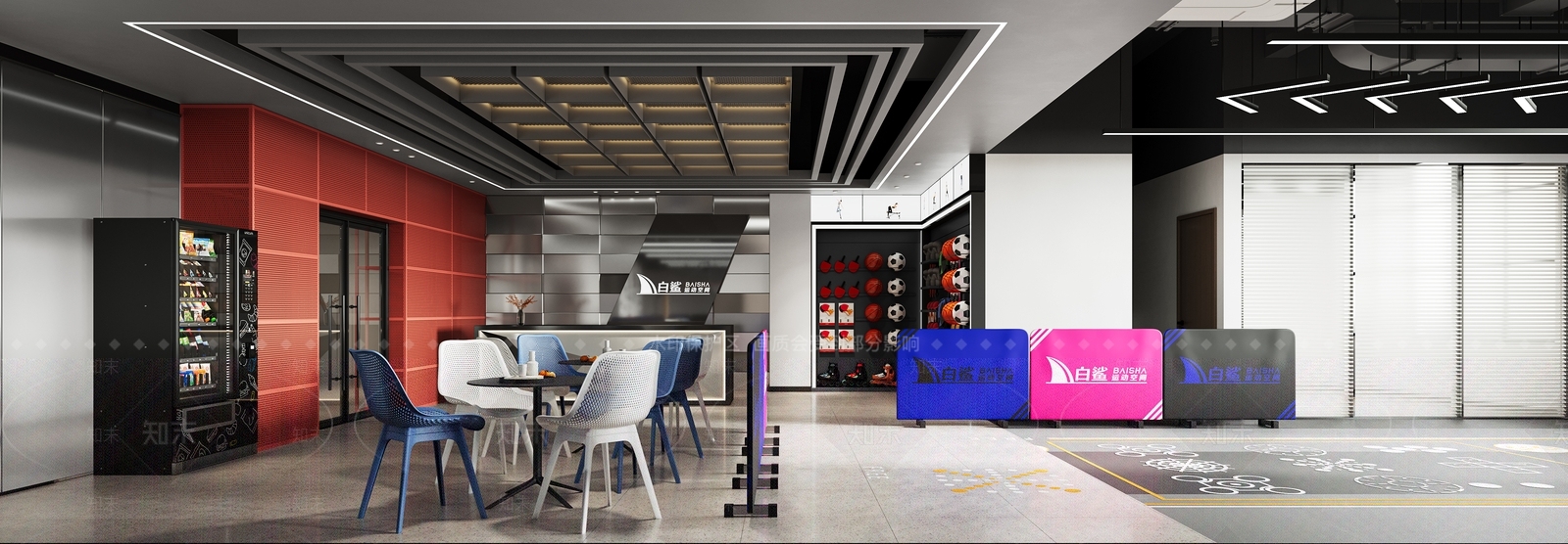 现代室内儿童篮球场3D模型下载【ID:1134382788】