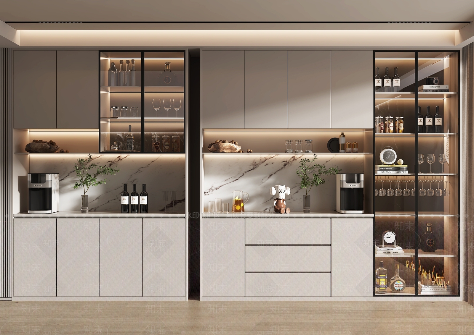 现代酒柜3D模型下载【ID:1134395646】