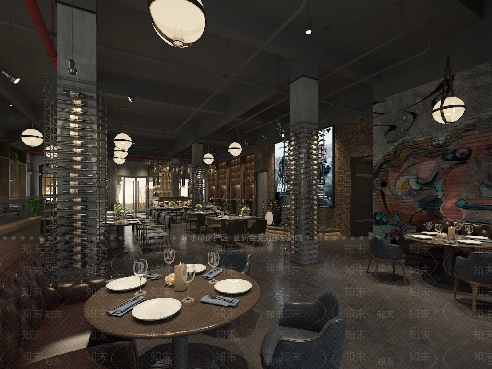 北欧音乐餐厅3D模型下载【ID:1134400853】