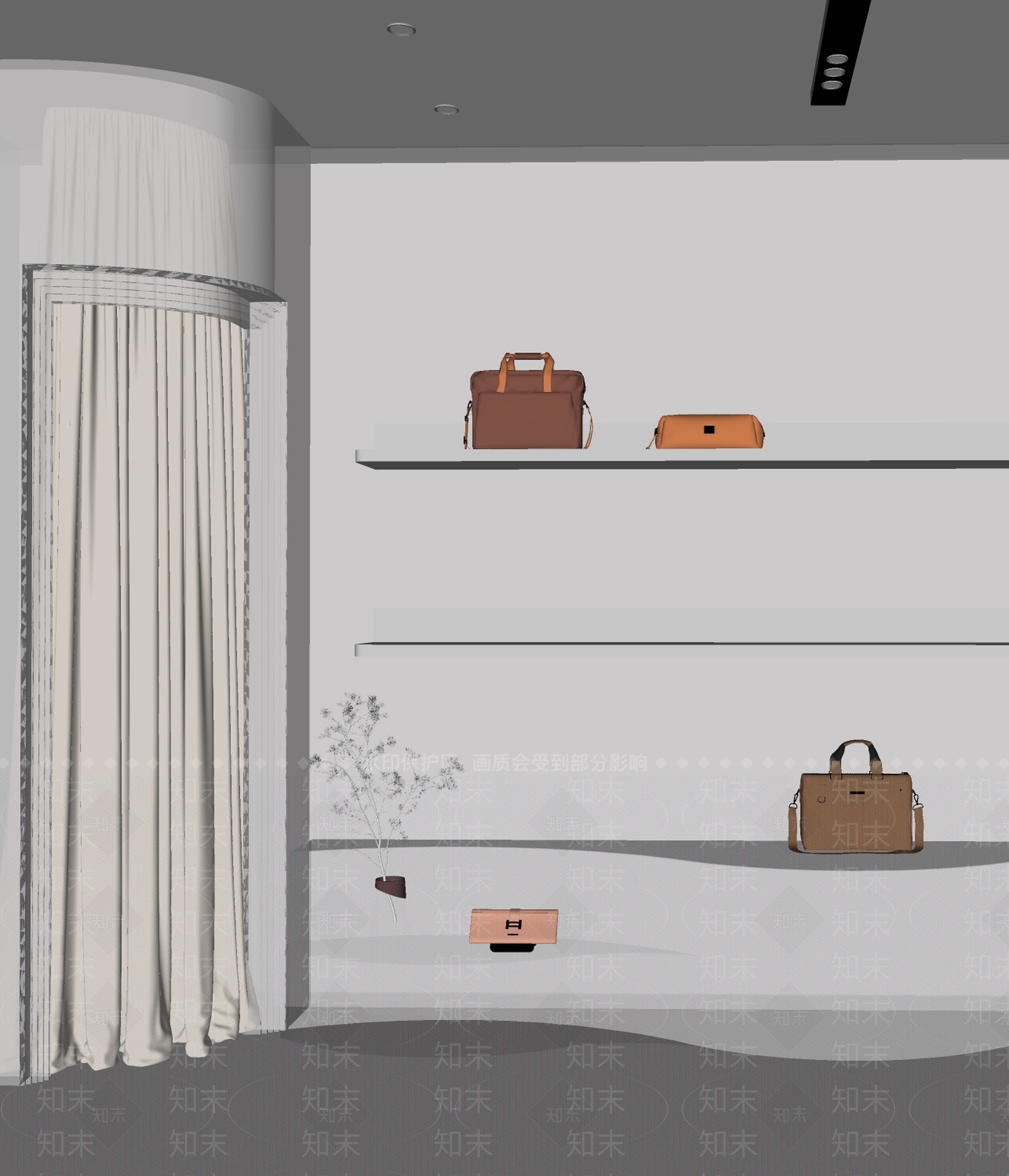 侘寂鞋包店SU模型下载【ID:1134401771】