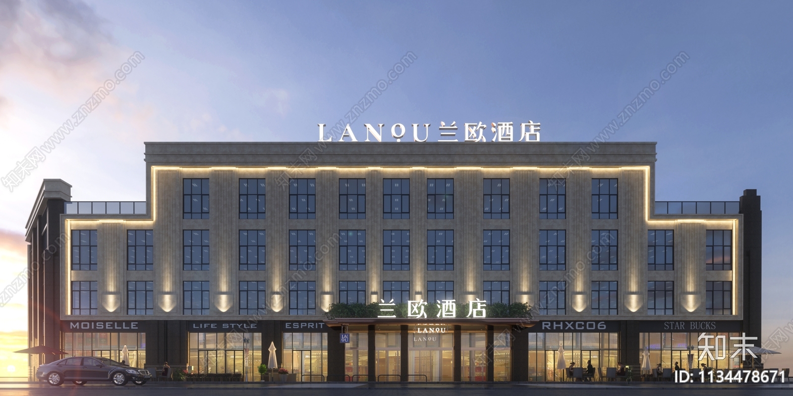 长乐某酒店cad施工图下载【ID:1134478671】
