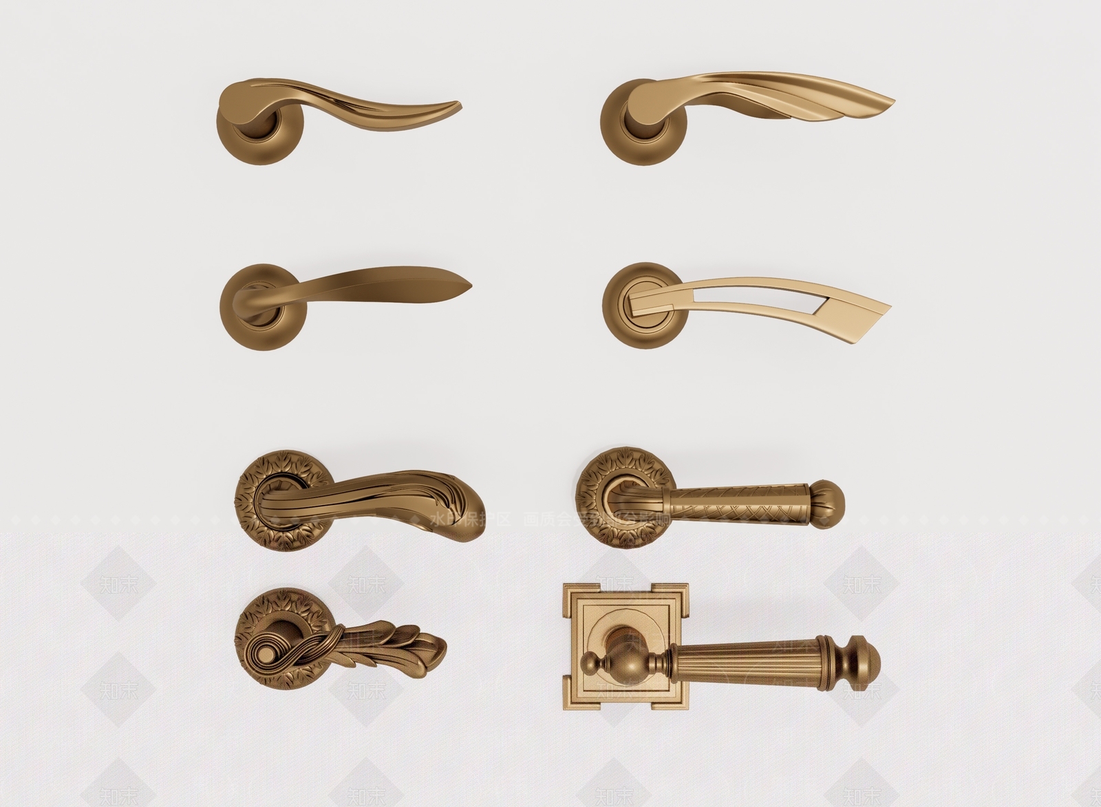 欧式五金拉手SU模型下载【ID:1134401796】