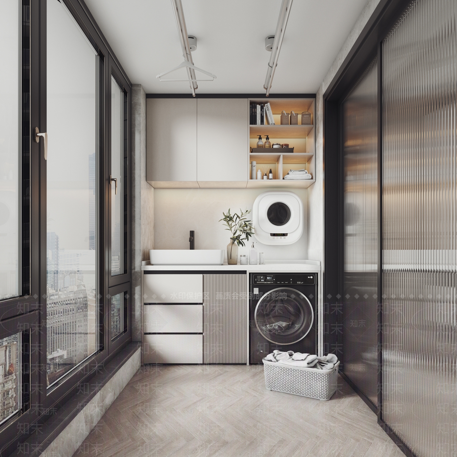现代家居阳台3D模型下载【ID:1134402412】