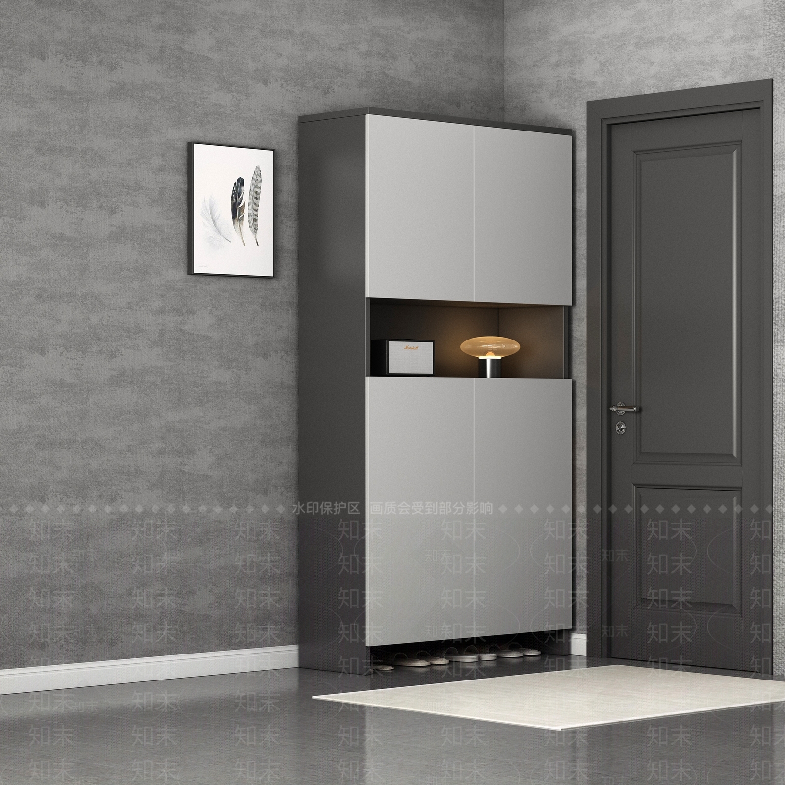 现代门厅鞋柜3D模型下载【ID:1134404472】