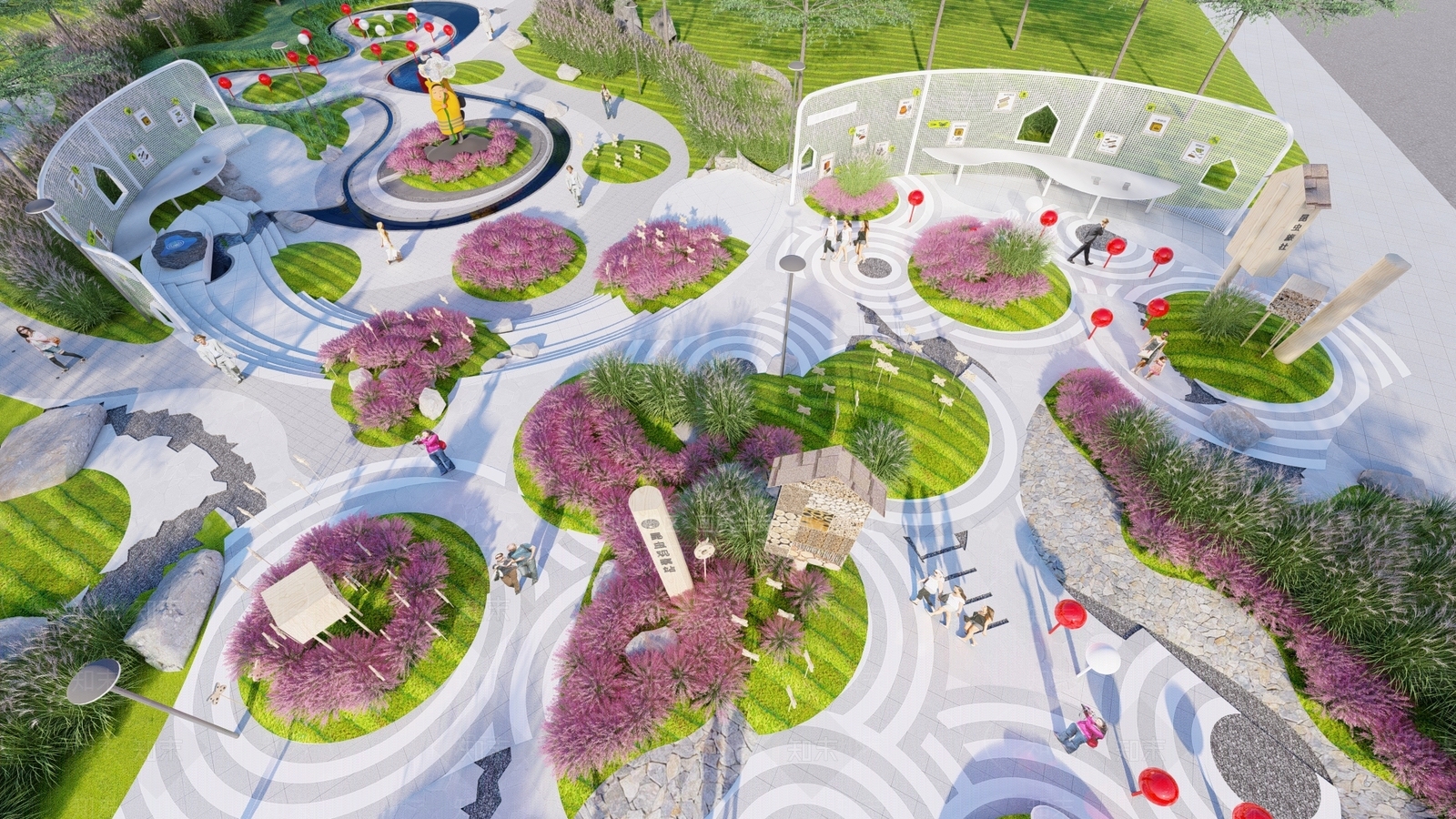 现代景观公园SU模型下载【ID:1134404325】