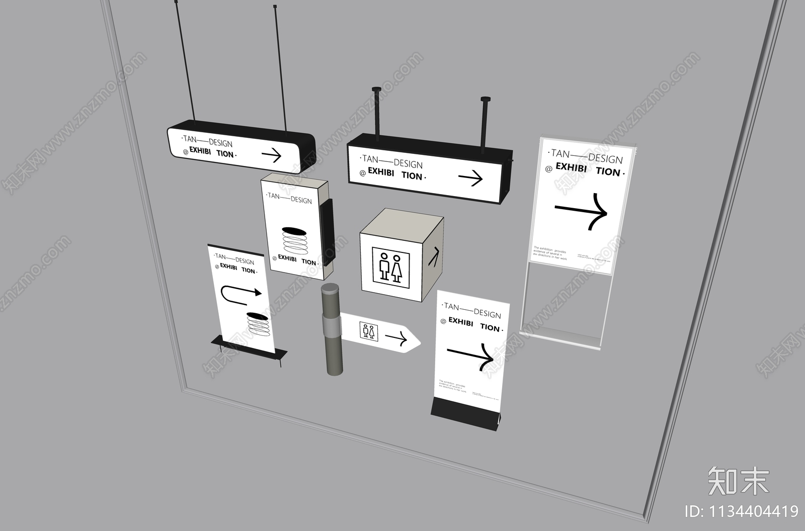 现代指示牌SU模型下载【ID:1134404419】