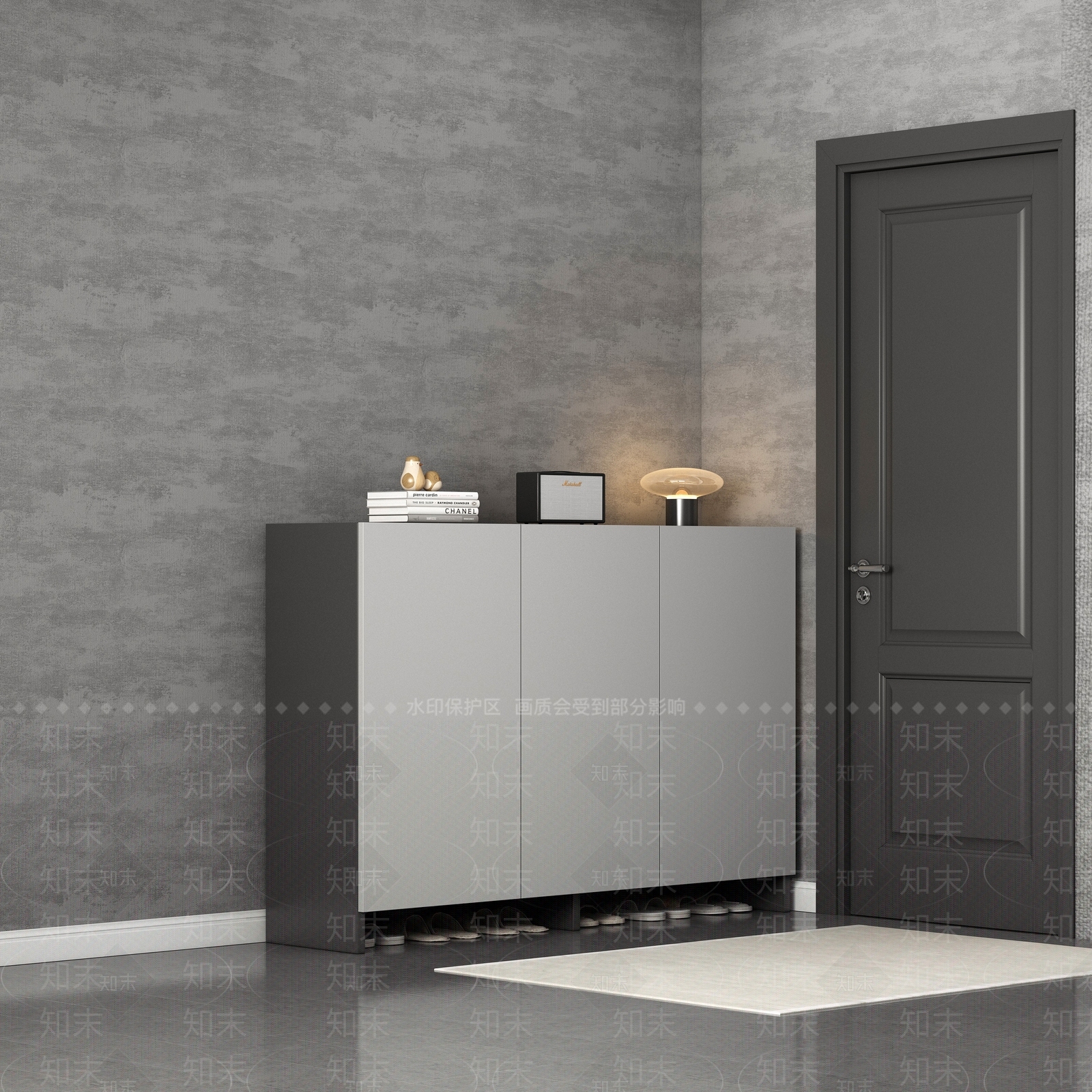 现代门厅鞋柜3D模型下载【ID:1134404805】