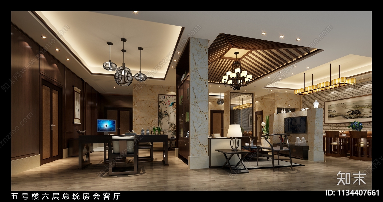 酒店总统套房效果图cad施工图下载【ID:1134407661】