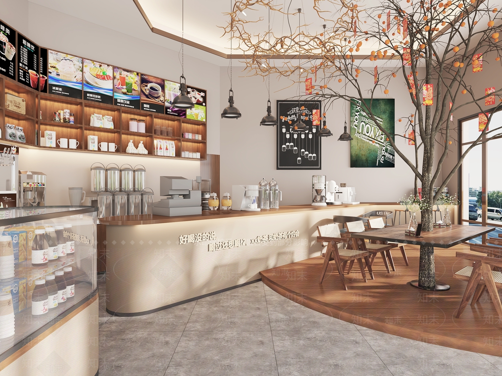 现代奶茶咖啡店3D模型下载【ID:1134411124】