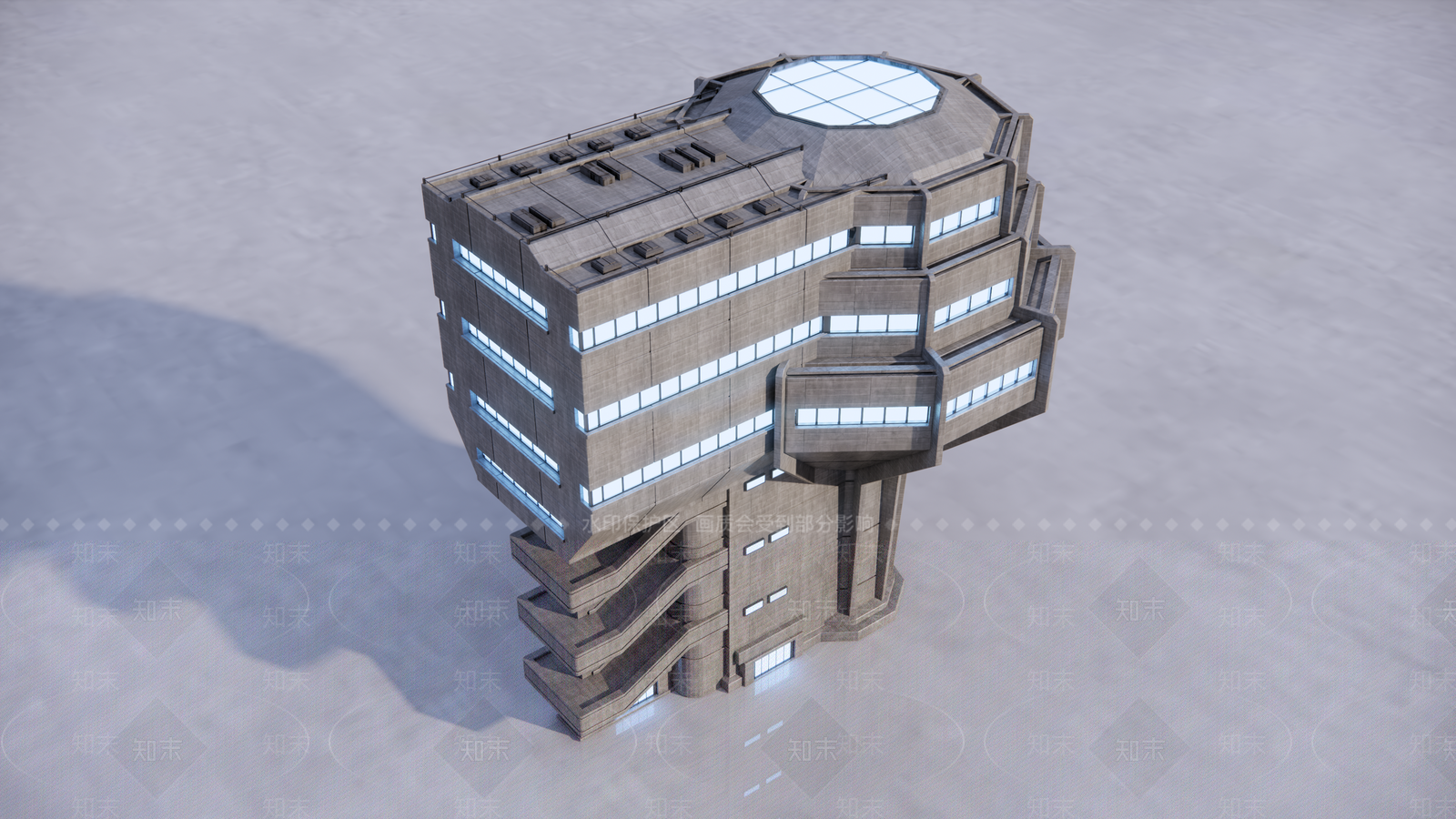 现代科幻建筑SU模型下载【ID:1134412376】