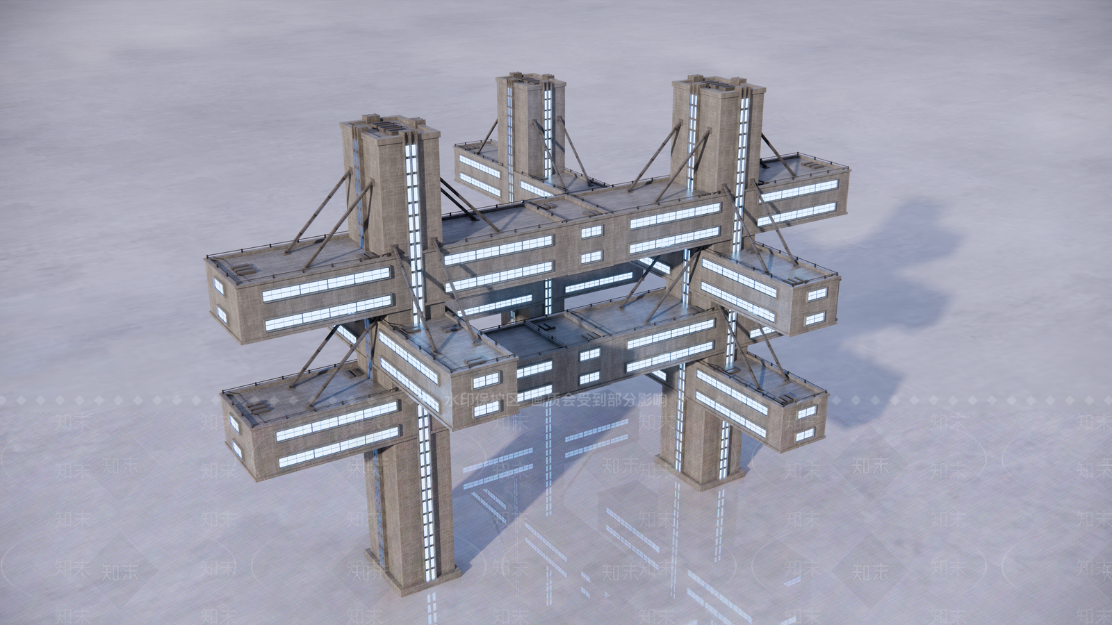 现代科幻建筑SU模型下载【ID:1134412463】