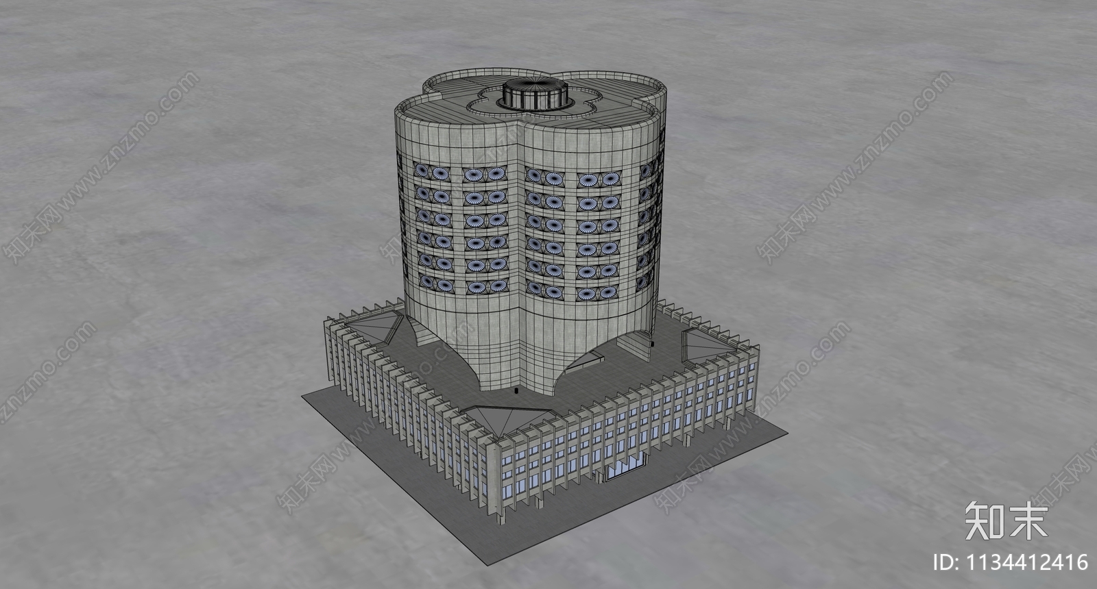 现代科幻建筑SU模型下载【ID:1134412416】