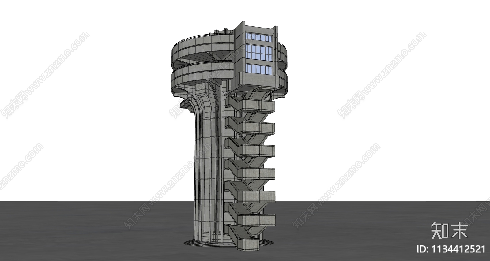 现代科幻建筑SU模型下载【ID:1134412521】