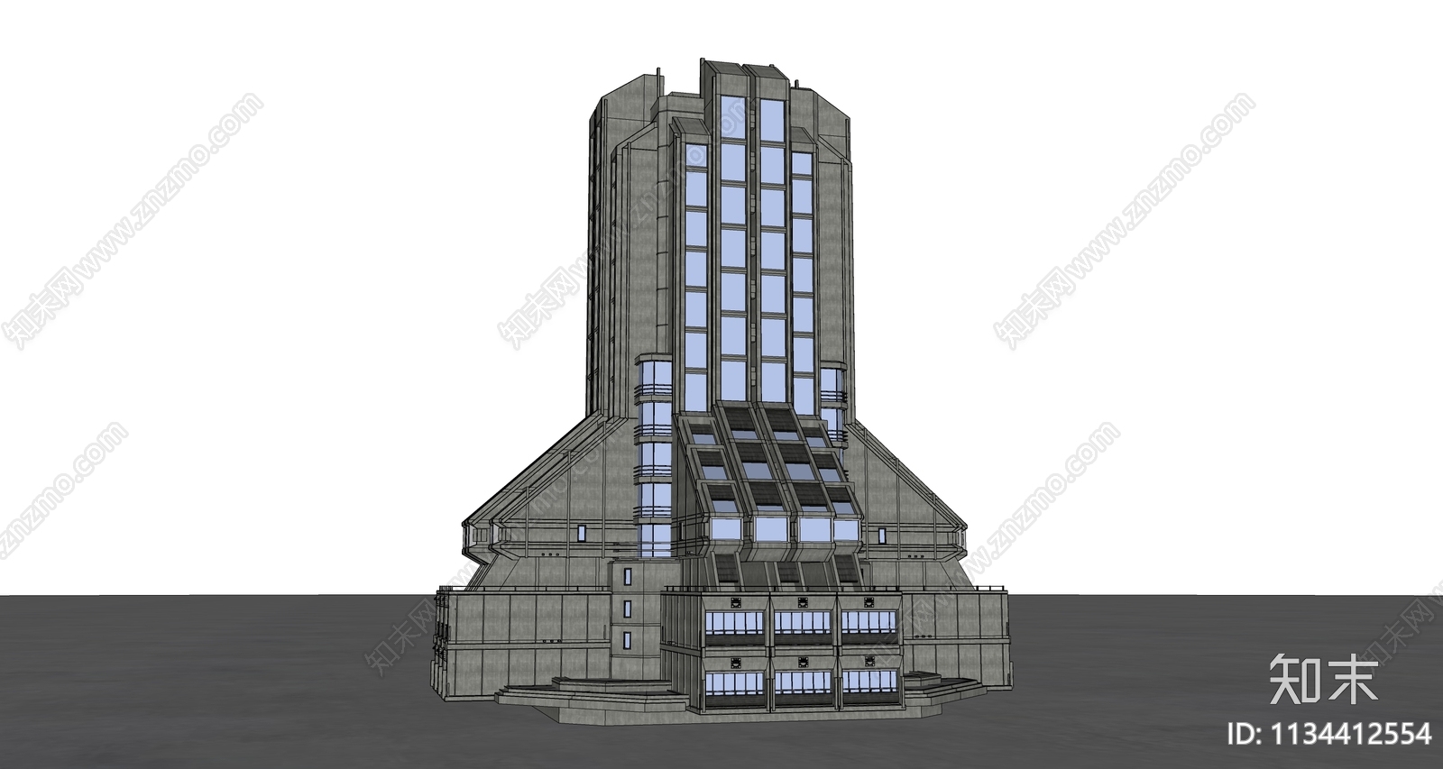 现代科幻建筑SU模型下载【ID:1134412554】