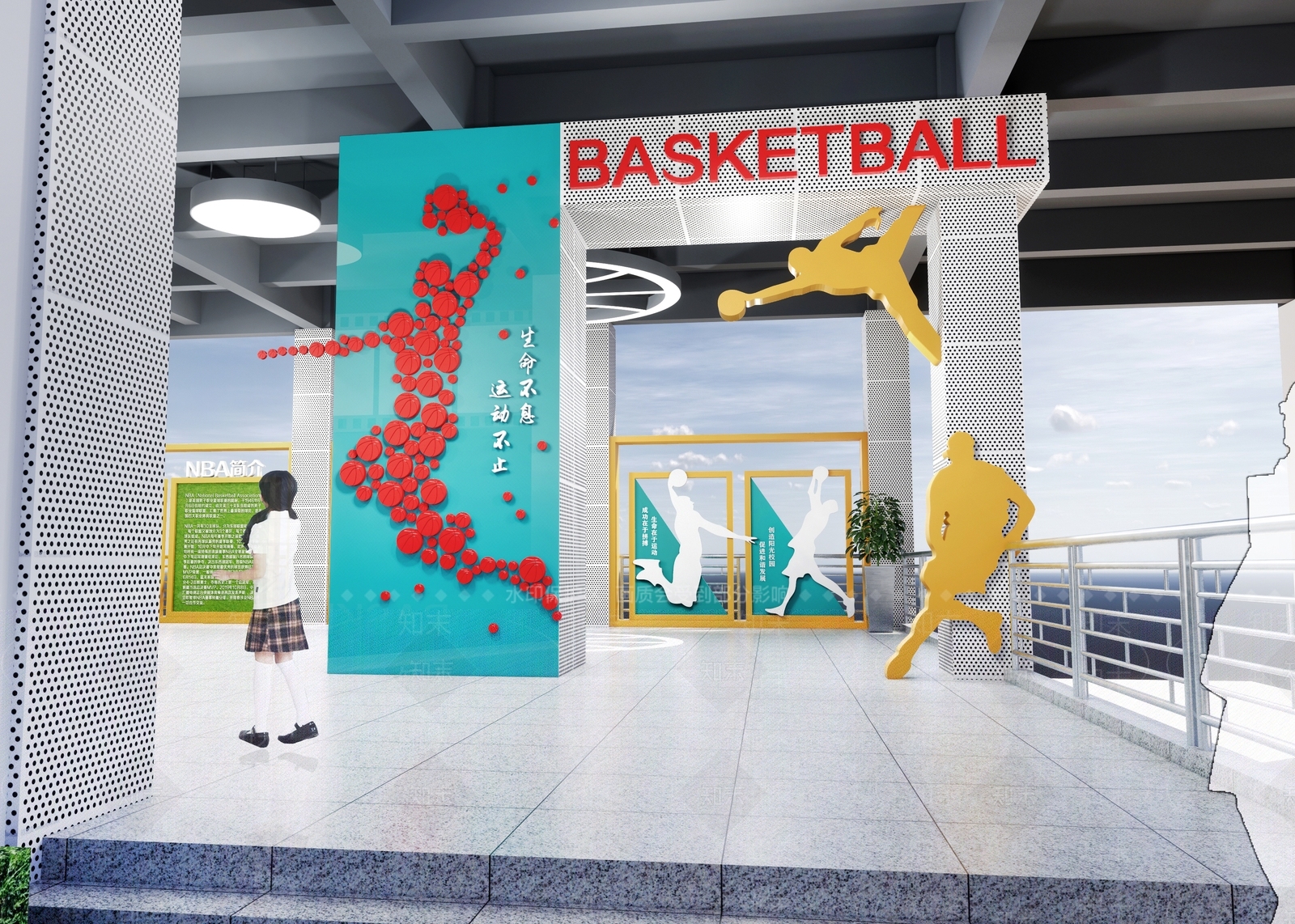 现代学校架空层SU模型下载【ID:1134413268】