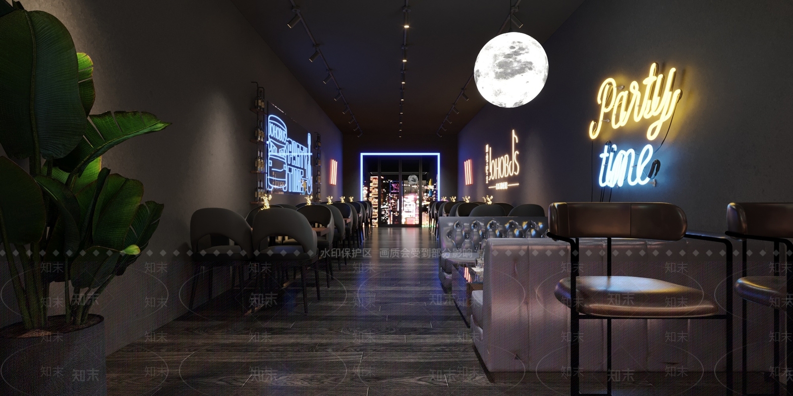 现代夜色清酒吧3D模型下载【ID:1134416834】