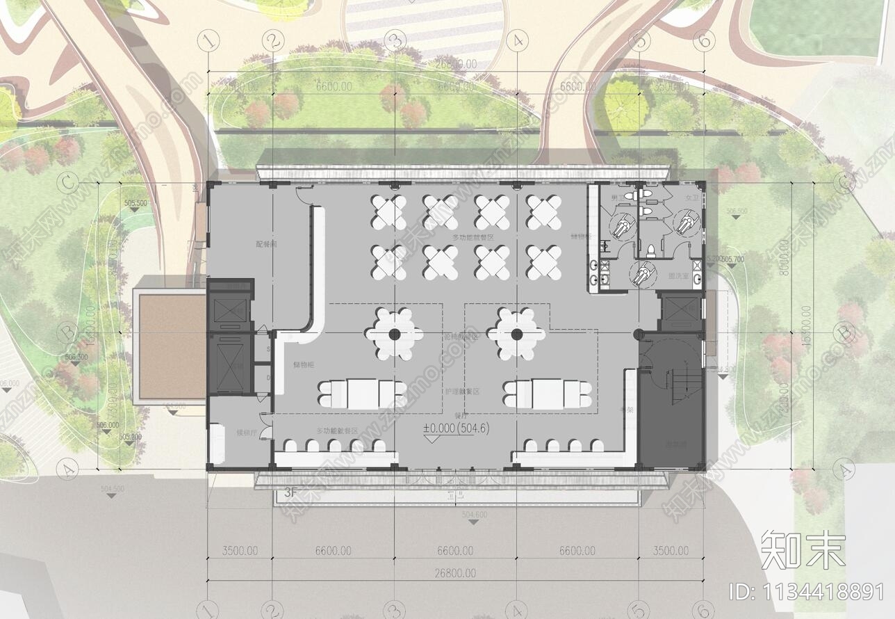 重庆市第三社会福利院餐厅建筑方案设计下载【ID:1134418891】