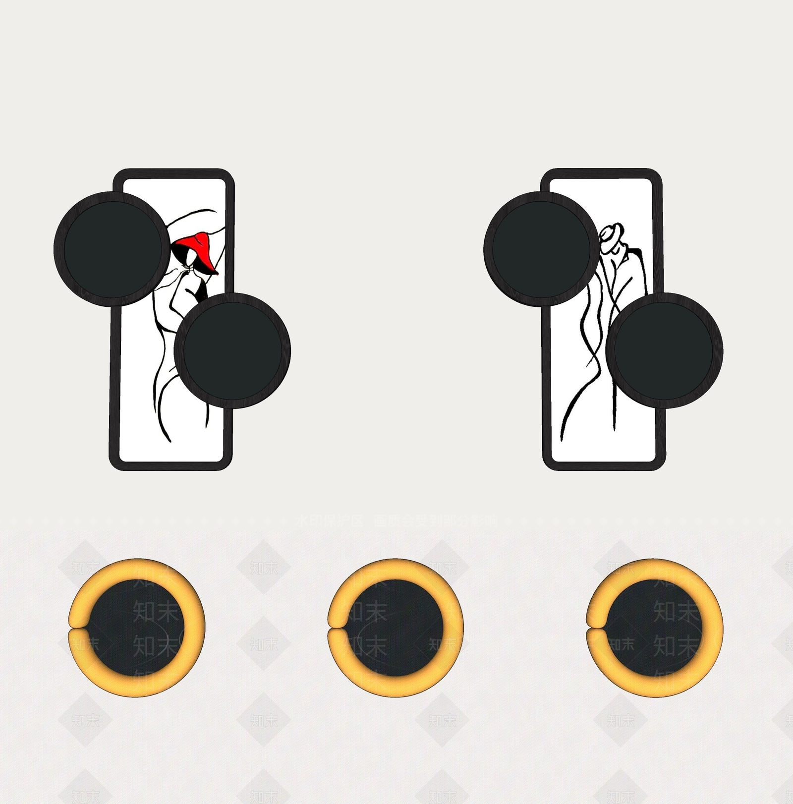 现代镜子SU模型下载【ID:1134420479】
