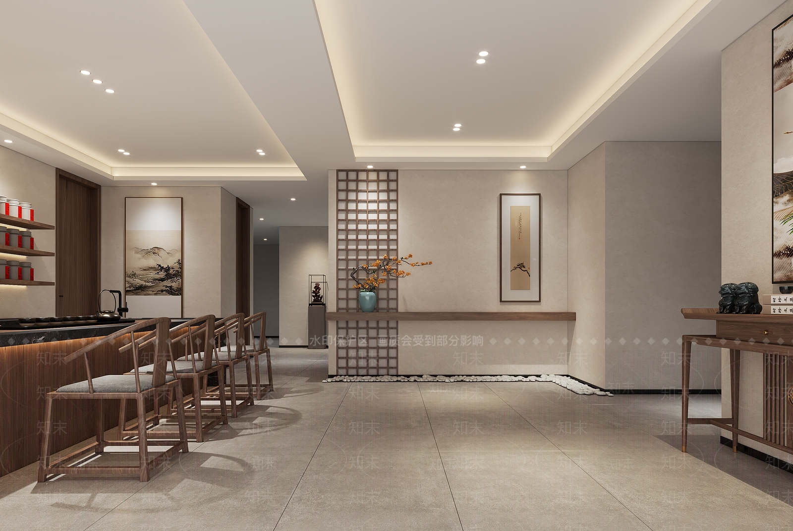 新中式茶馆3D模型下载【ID:1134422654】