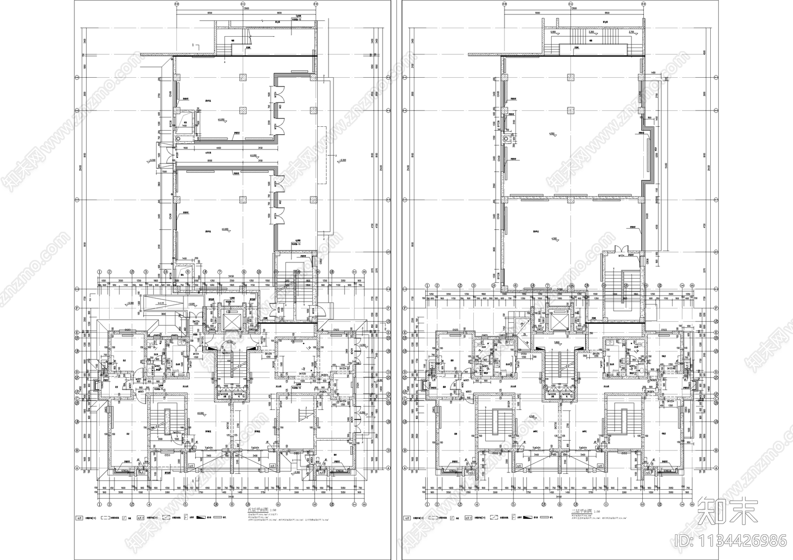 住宅区建筑图cad施工图下载【ID:1134426986】