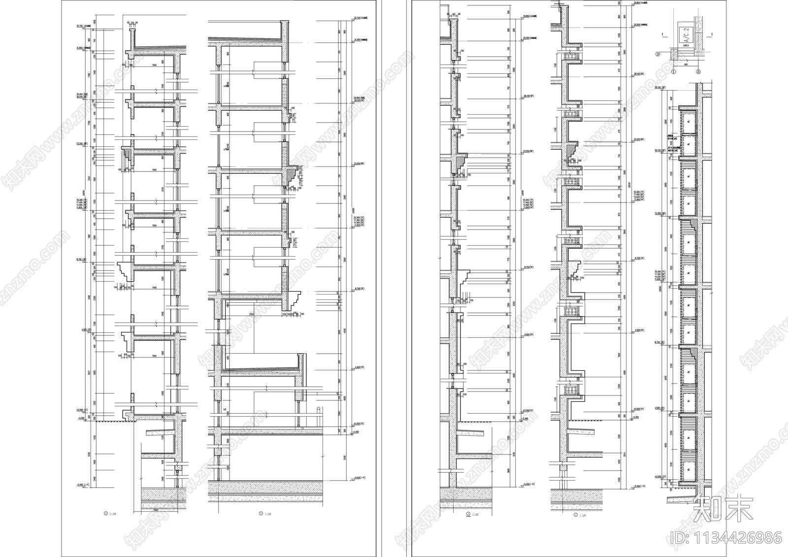 住宅区建筑图cad施工图下载【ID:1134426986】