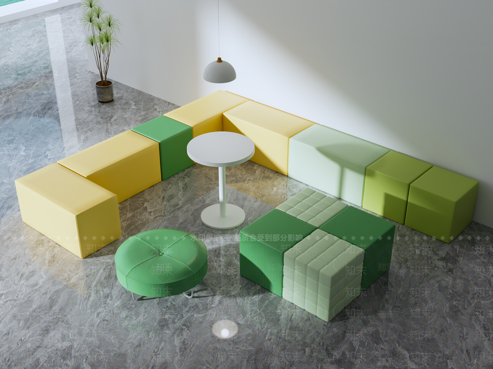 现代公共座椅3D模型下载【ID:1134427017】