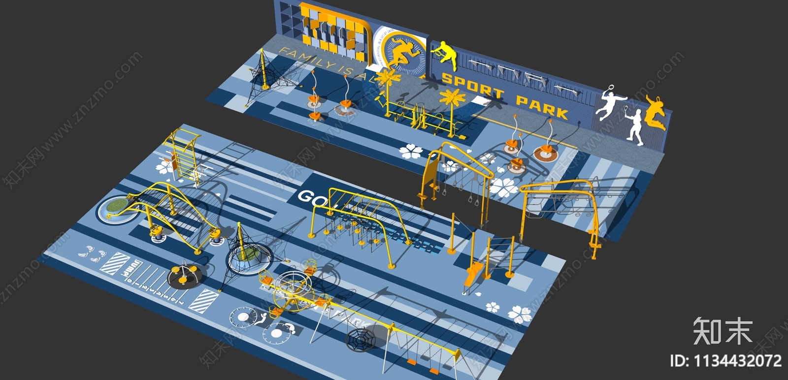 户外健身器材SU模型下载【ID:1134432072】